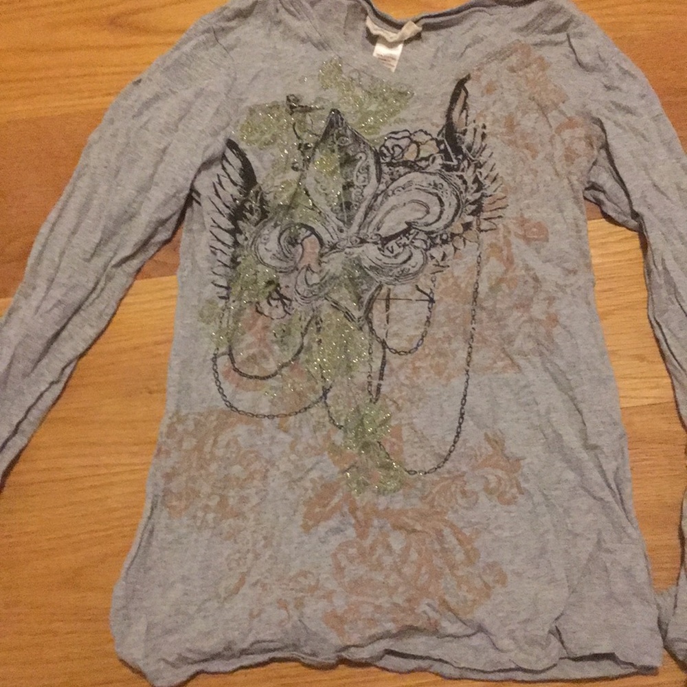 Gery long sleeve patterned shirt